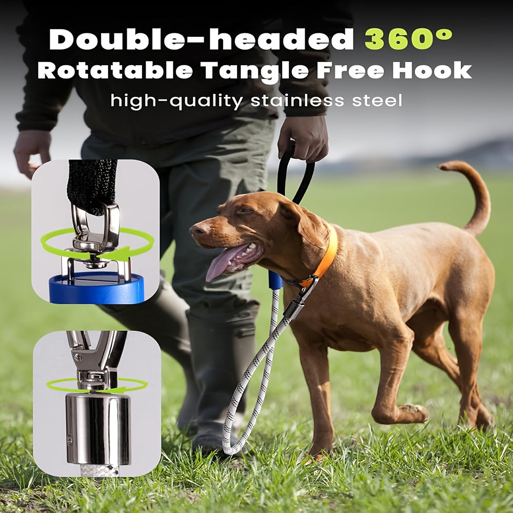 Four-Foot LED Dog Leash in White with Rechargeable Light Strip and Seven Pictured Lighting Modes — image 3