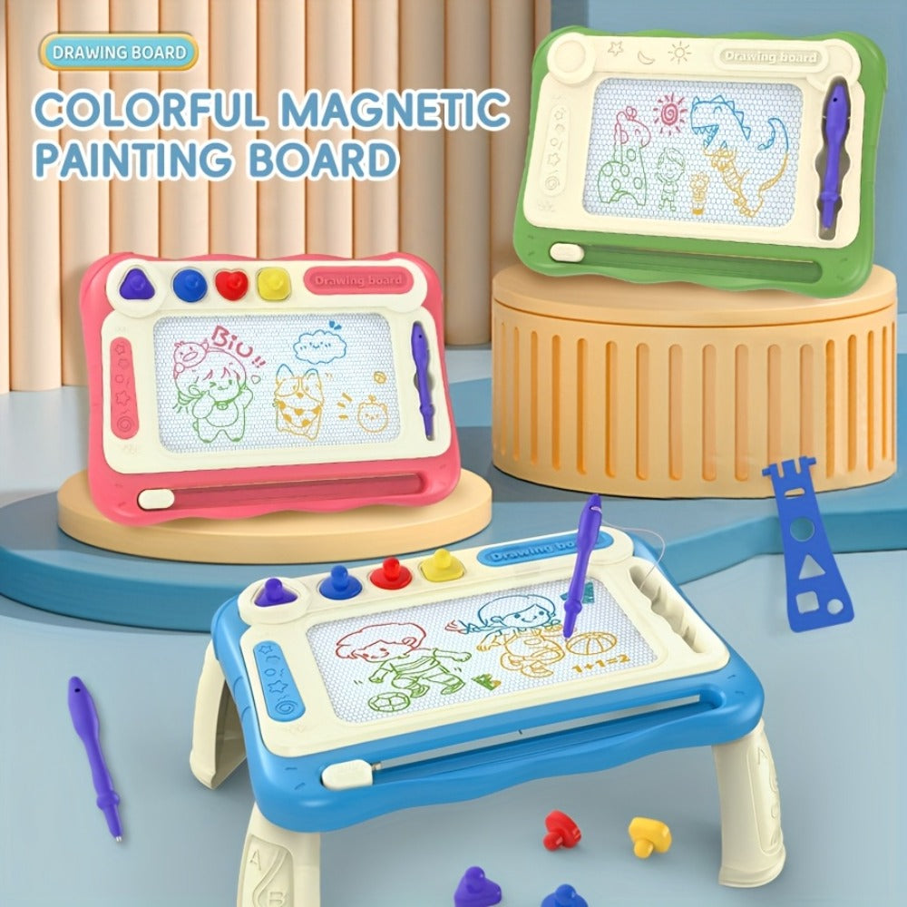 Kids Drawing Board Easel Upgraded with 4 Stamps & Paintbrush with the Listed Color, Size or Set Options for Everyday Use — im