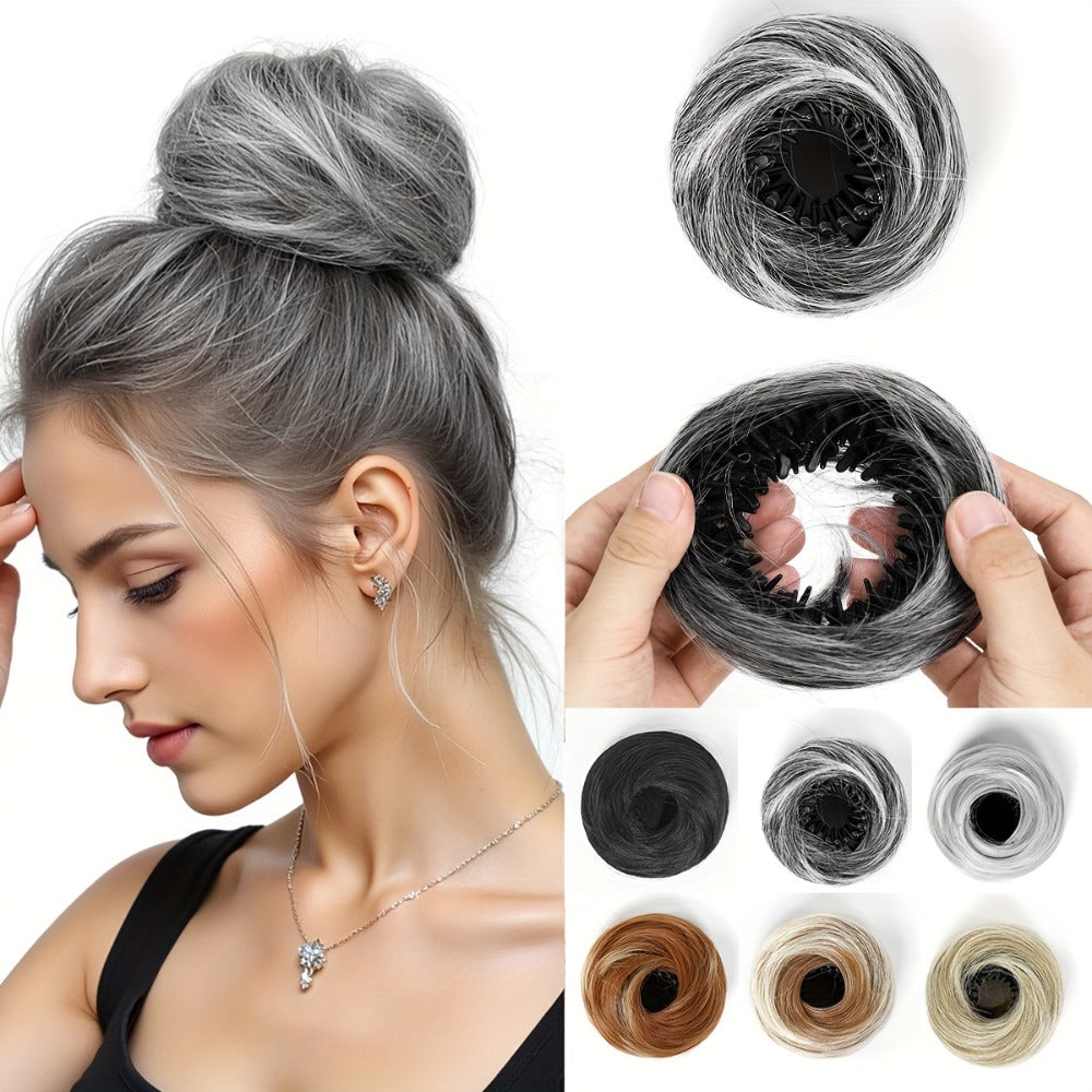 Hair Accessories Four-Inch Curly Bun Hair Piece in Six Synthetic Fiber Colors for Updo Styling — image 2