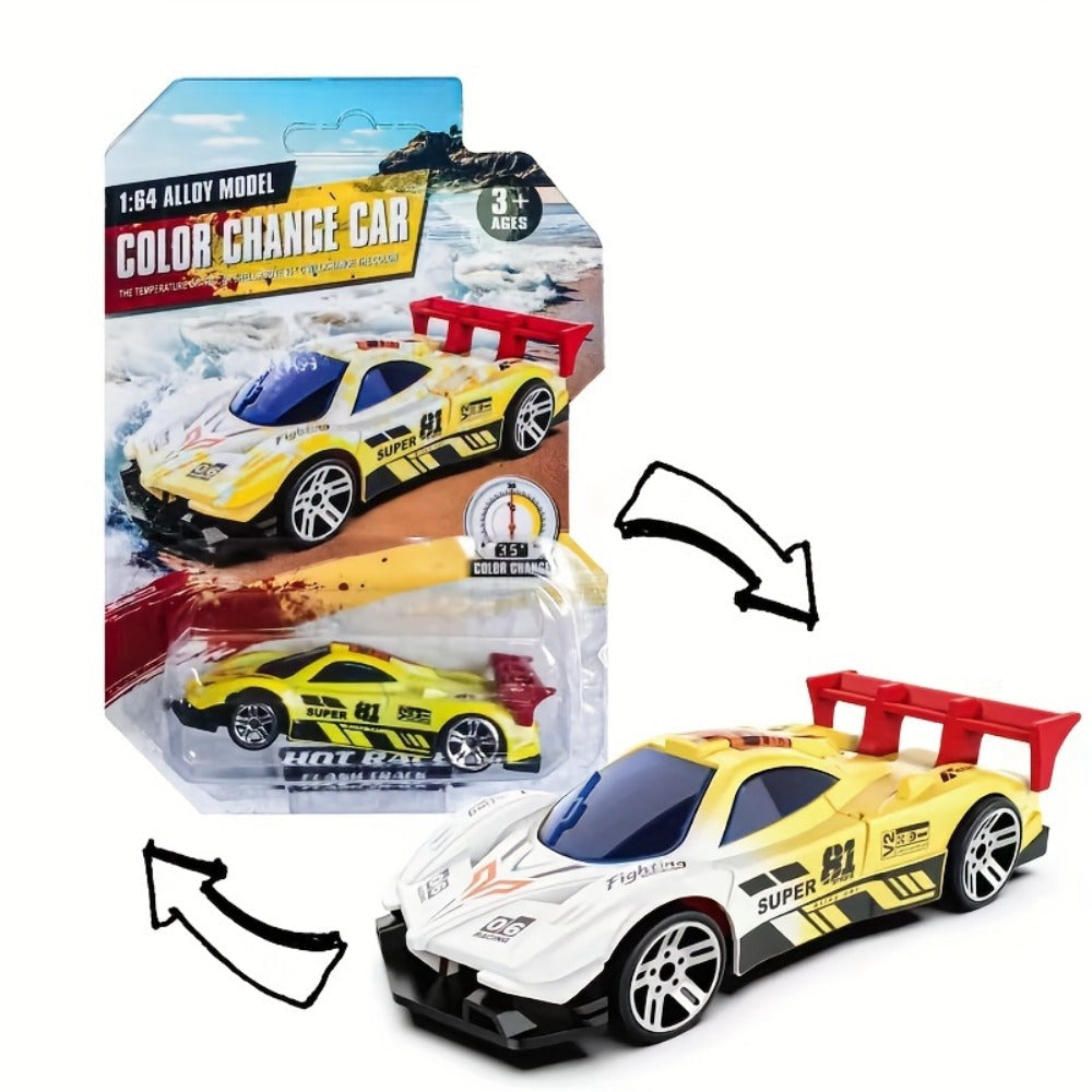 Six-Piece Temperature-Responsive Color-Changing Die-Cast Toy Car Set with Assorted Vehicle Styles — image 6