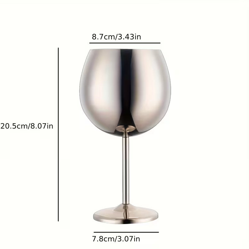 2-Piece Stainless Steel Spherical Wine Glass Set
