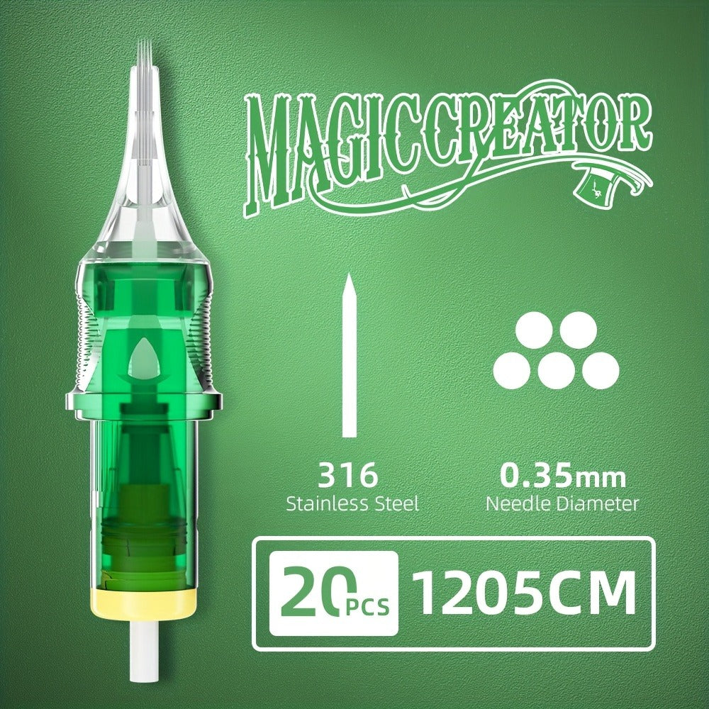 Tattoo Cartridge Needles with MAGICCREATOR Label, 20-Piece Box with 25 RL RS CM M1 Options — image 23