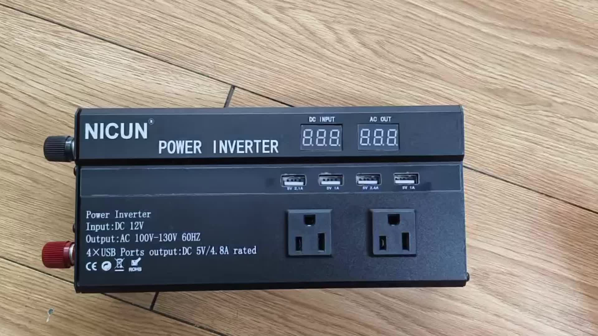DC to AC Inverter 4000W 5500W 6500W 16000W Peak DC 12V to AC 110V High Power Car Inverter with USB Ports for Garden, Patio an