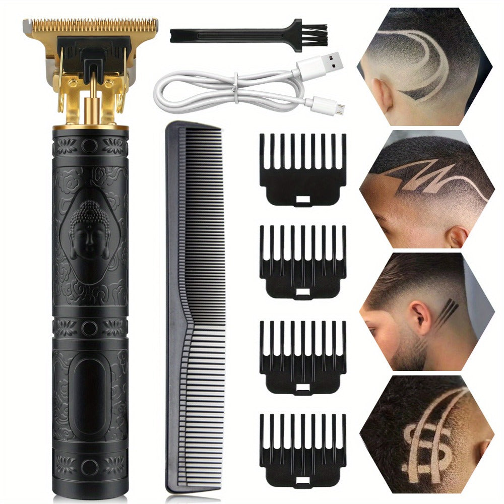 T-Blade Hair Trimmer with Four Guide Combs, USB Cable and Seven Dragon or Buddha Patterned Finish Options — image 6