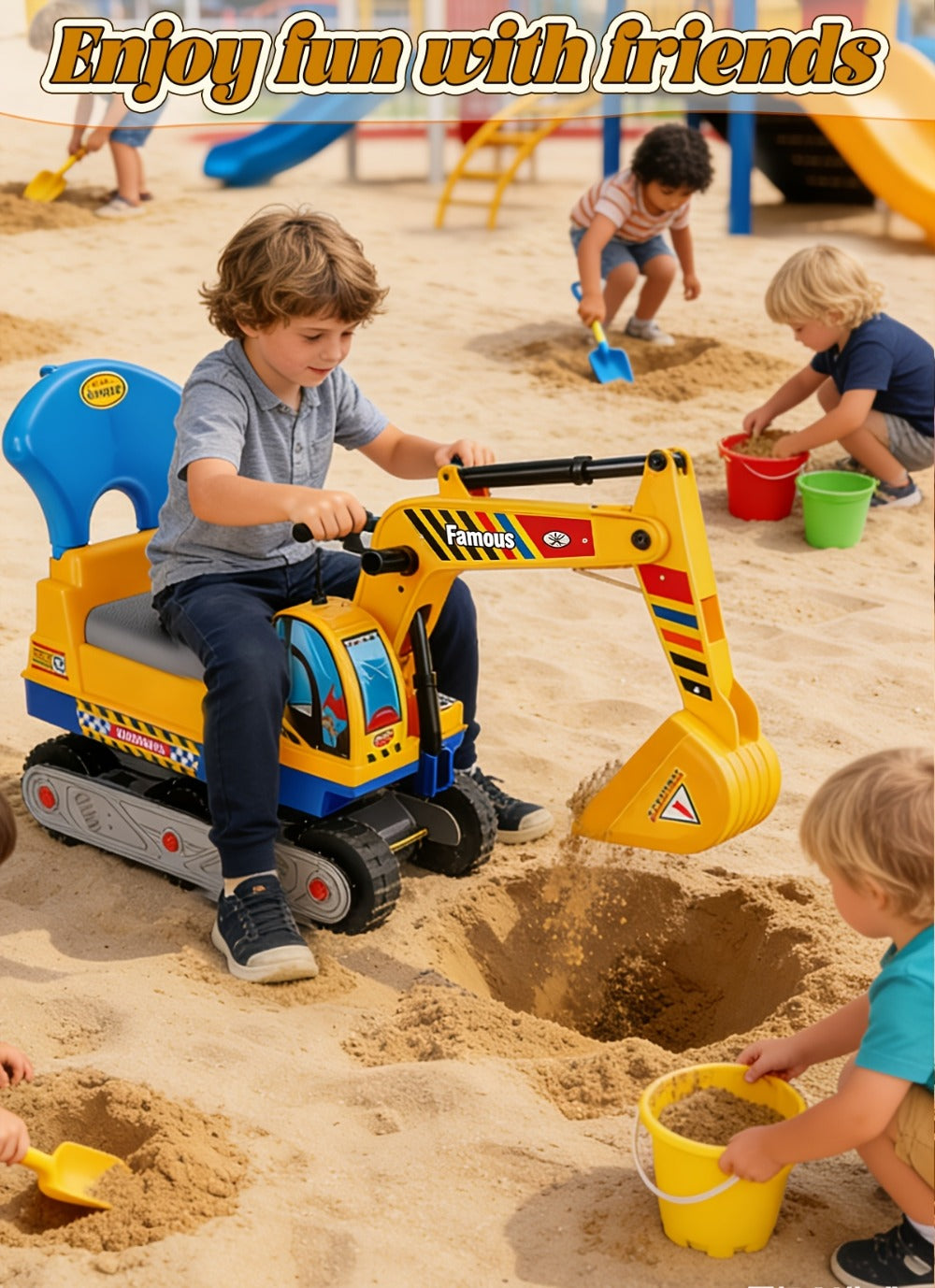 Ride-On Excavator Toy for Kids with Manual Digging Arm with the Listed Color, Size or Set Options for Everyday Use — image 13