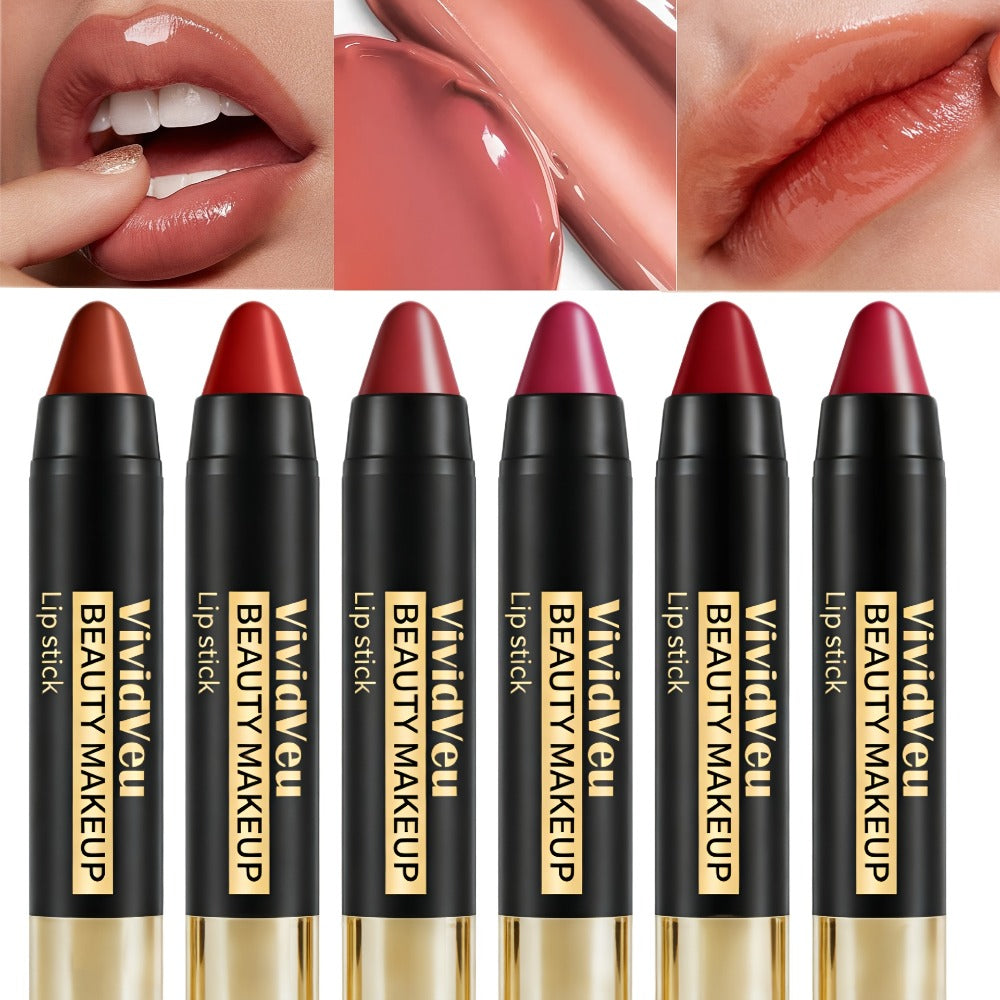 Six-Piece Lipstick Pen Set with Black-and-Gold Cases, Six Pictured Shades and 10.8 cm Stick Length — image 12