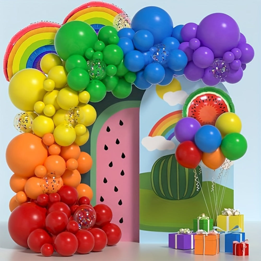 Party Decorations 422-Piece Rainbow Balloon Arch Kit with Four Balloon Sizes and Garland Accessories — image 3