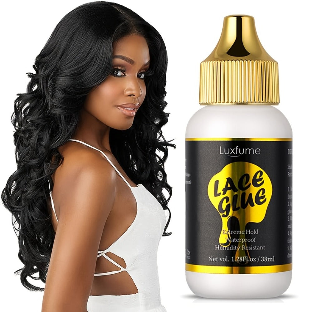 Wig Glue Latex Free 1.28oz Lace Front Traceless Sweat Rain Resistant All Day Wear Sensitive for Home, Travel and Salon Hair S