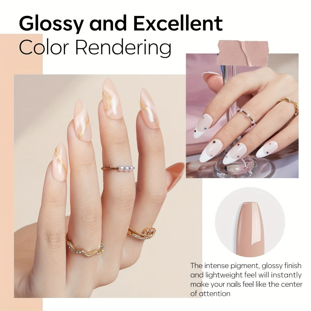 Dip Powder Nail Kit with NOCIS Label, Four Nude and Gold Glitter Powders, Three 10ml Liquids and Four Tools — image 8