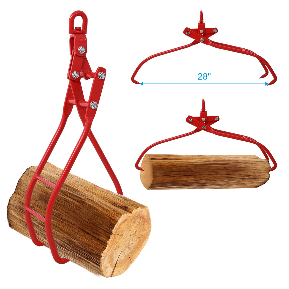 28in 3 Claw Log Grapple for Logging Tongs, Eagle Claws Design Log Lifting Tongs Log Grabs, Timber Lifting Tongs for Truck, ATV,