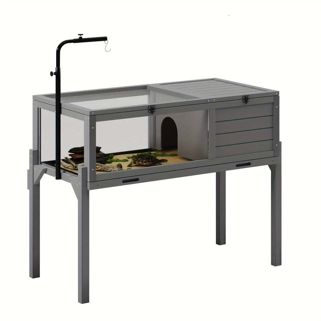 Large Tortoise Habitat Turtle Cage Enclosure with Detachable Legs Removable Roof Ramp Lamp Holder Indoor Outdoor — image 6