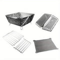 Wood Burning Camp Stove Portable Stainless Steel, Mini Folding Charcoal BBQ Grill, Camping Wood Stove Burner — image 1