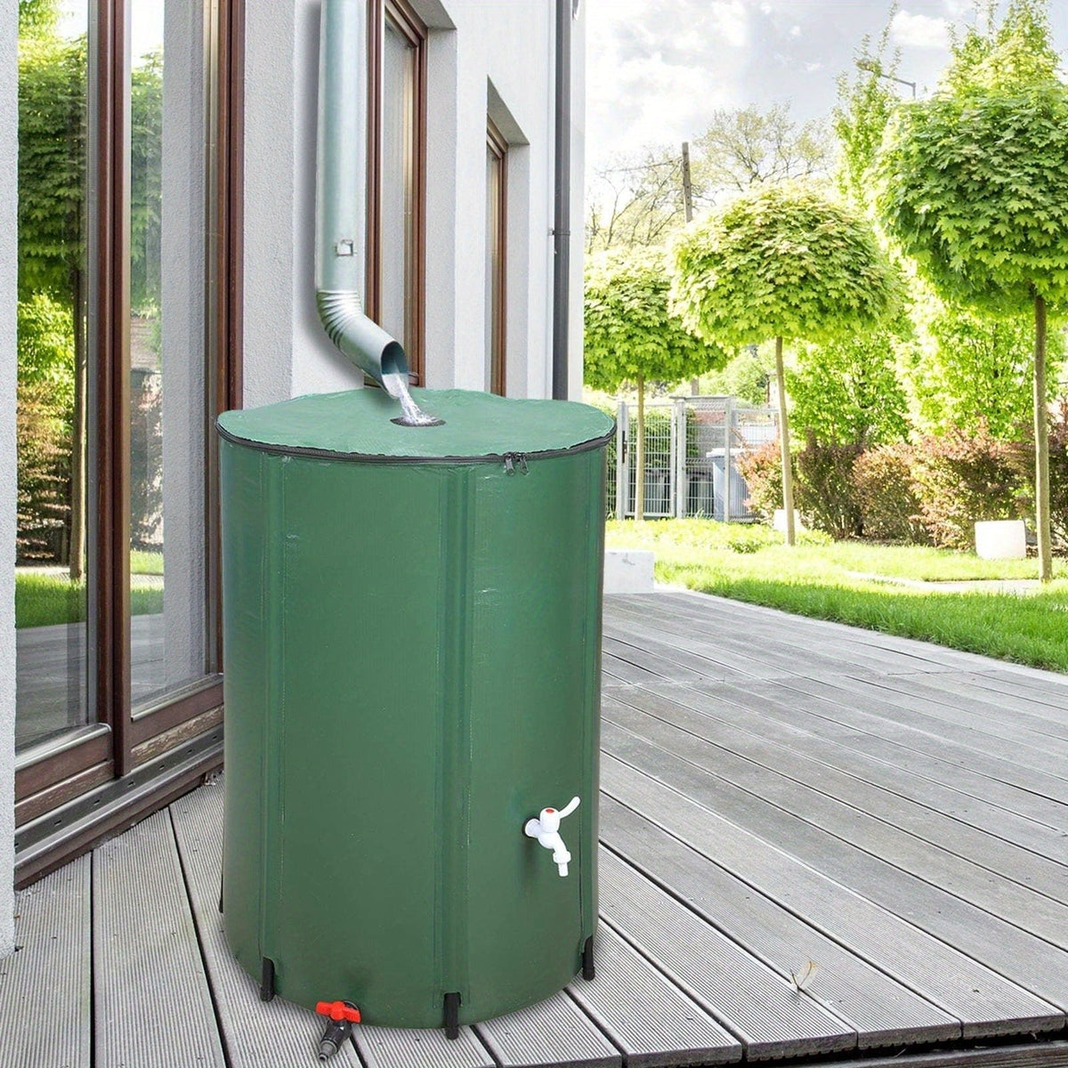 Rain Barrel Collapsible 50 & 100 Gallon Outdoor Water Storage Tank with Spigot & Mesh Top — image 7