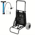 Folding Beach Cart with Balloon Wheels, Sand Dolly for Camping Fishing Picnic Garden, for Garden, Patio and Yard Use — image 