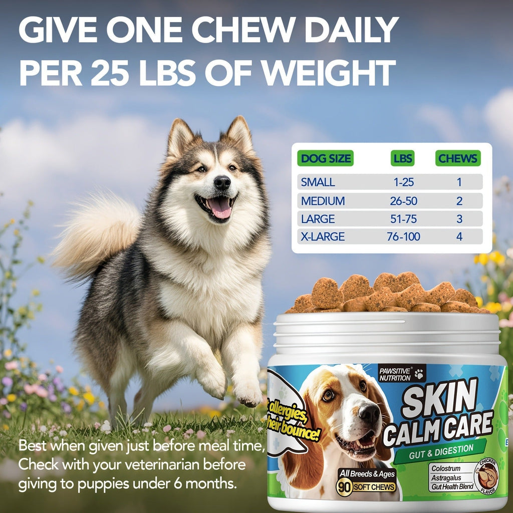 Dog Skin and Digestion Soft Chews with Colostrum, Fermentate and Astragalus, 90-Count Bottle — image 7