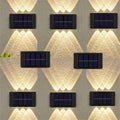 Solar Wall Light Outdoor 8 Pack 6 LED Deck Fence Garden Lamp Waterproof Auto Dusk to Dawn Courtyard Pathway Garage Yard Decor