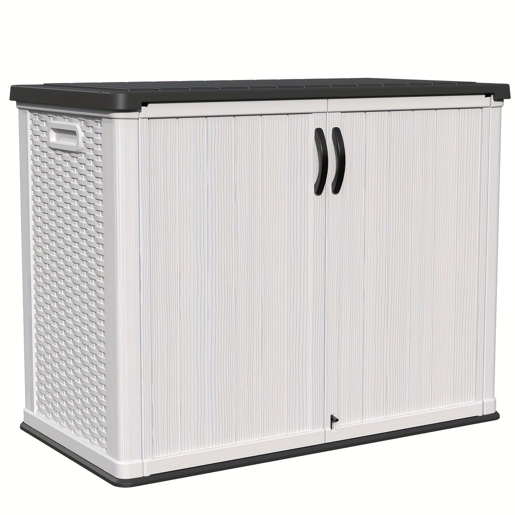 Resin Outdoor Storage Cabinet and Shelf Options in White or Beige with 4 x 2 Ft Shed Sizes — image 1