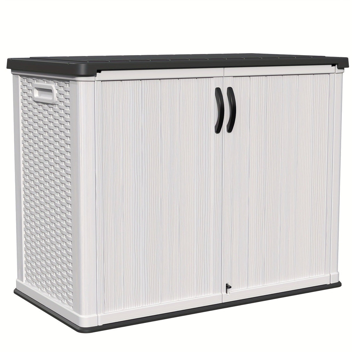 Resin Outdoor Storage Cabinet and Shelf Options in White or Beige with 4 x 2 Ft Shed Sizes — image 1