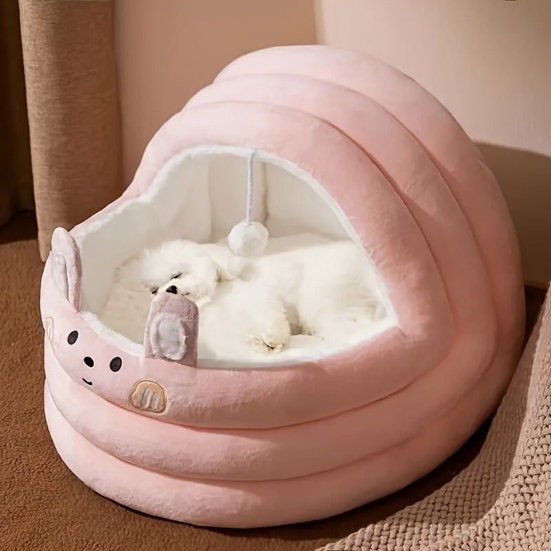 Plush Cave Dog Bed with Padded Rim, Large 21.7 x 20 x 17.7-Inch Size and Three Color Options — image 6