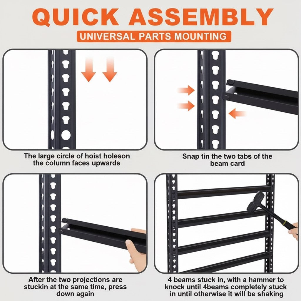 Heavy Duty Metal Garage Shelving Rack 2000lbs 4/5/6-Tier Steel Shelf 60"/72"/84"