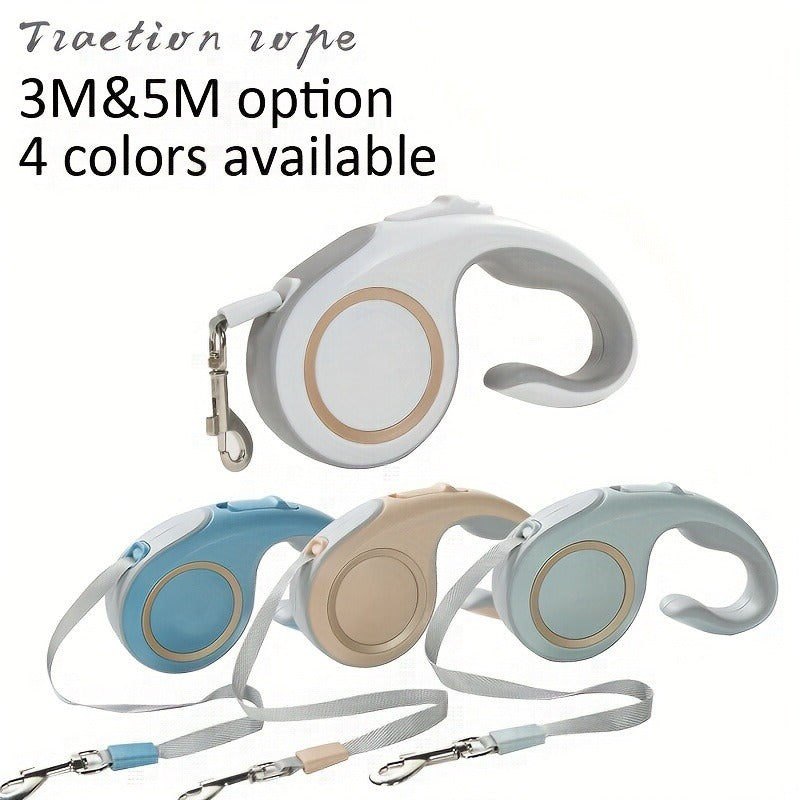 Retractable Dog Leash with 16-Foot Tape, One-Button Lock and Six Champagne, White or Blue Size Options — image 12