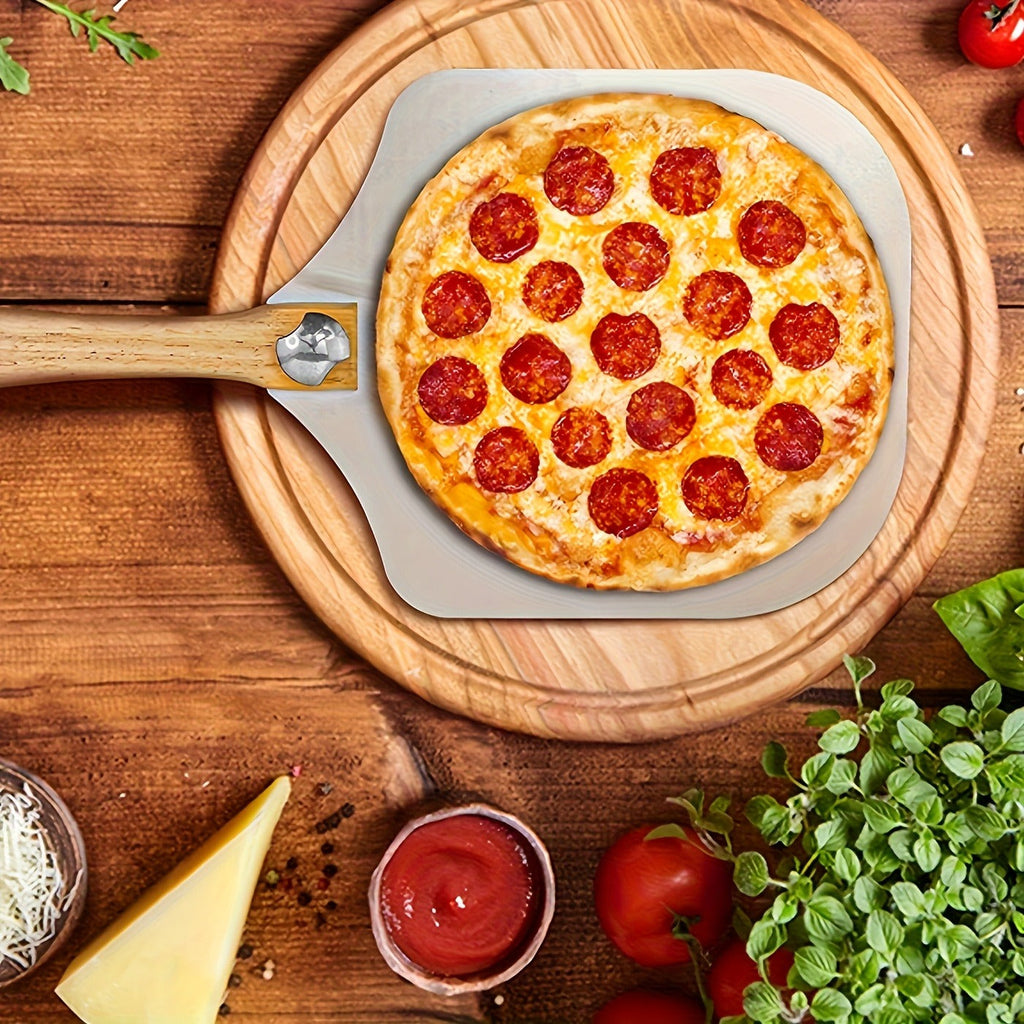 Pizza Stone Set 7-Piece with Tools – Cordierite Baking Stone with Stainless Steel Peel Cutter Brush & Heat-Resistant Gloves |