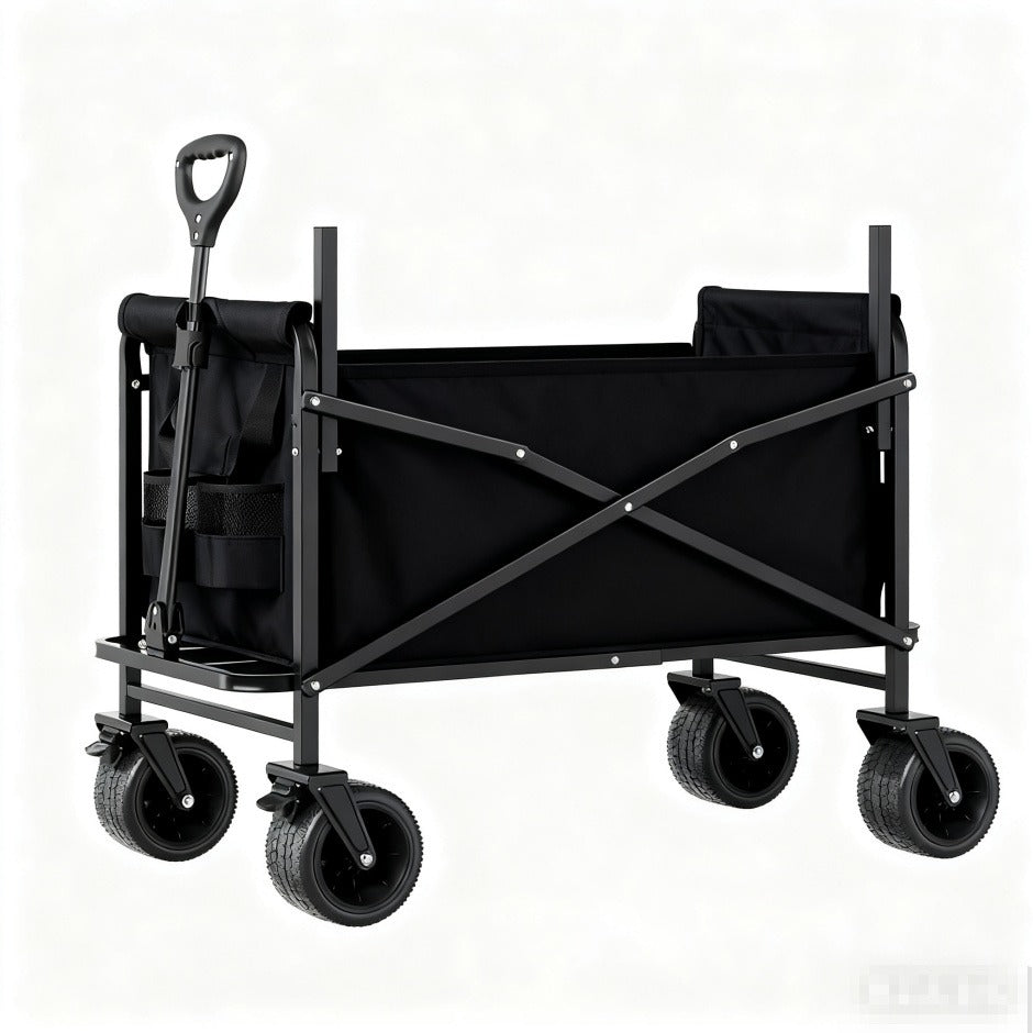 Foldable Utility Wagon Cart 550 lbs, Collapsible Outdoor Cart with Bench Seat & All-Terrain Wheels — image 6