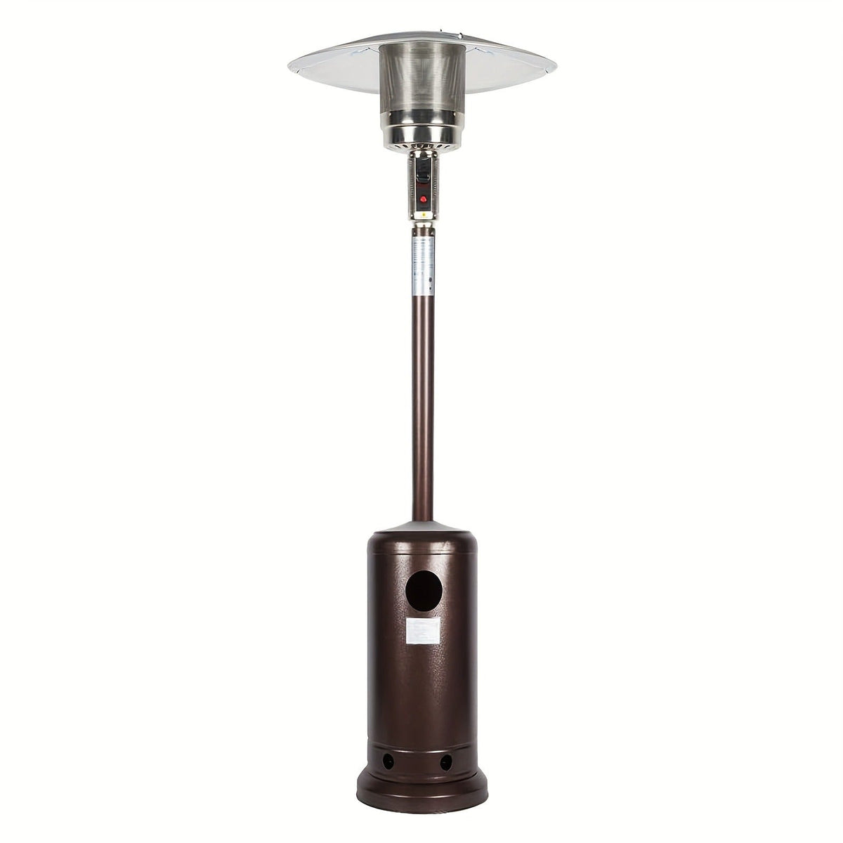 Outdoor Propane Patio Heater 46000 BTU Freestanding Tower with Wheels, Bronze Powder-Coated, Commercial & Residential — image