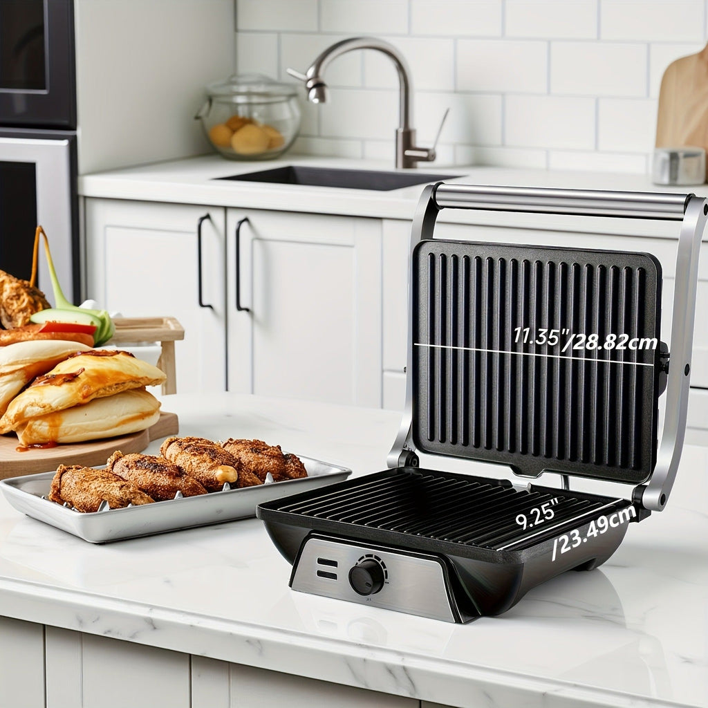 Sandwich Maker 3-in-1 Mini Indoor Grill & Panini Press, Non-Stick 180° Opening, Floating Hinge, 60-Min Timer — image 9
