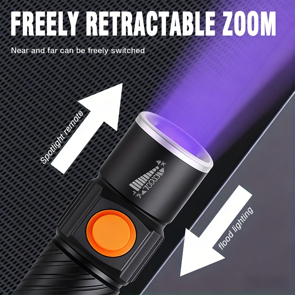UV Flashlight Black Light 395nm USB Rechargeable - Ultraviolet Torch with 3 Modes for Pet Stain Detection — image 5