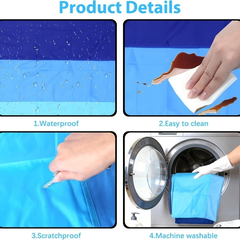 Gradient Beach Mat with Purple-to-Blue Design, Corner Loops, Drawstring Pouch, Stakes and 1- or 2-Piece Packs — image 6