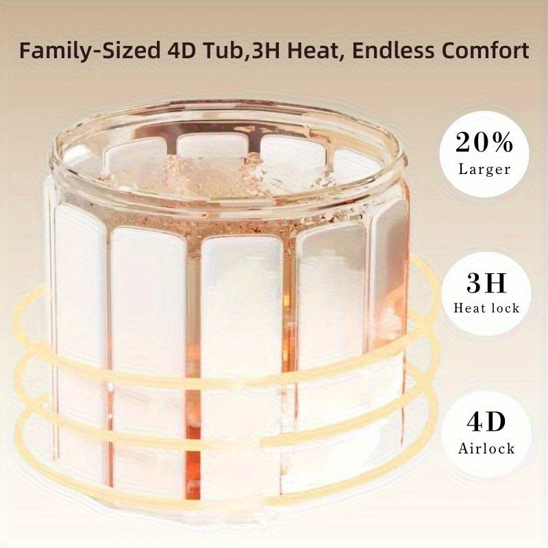 Foldable Bathtub 130 Gallon XL Deep Soak Tub for Adults, Ice Bath & Hot Spa, Indoor Outdoor, One-Piece Fold-Flat Design 31.5"