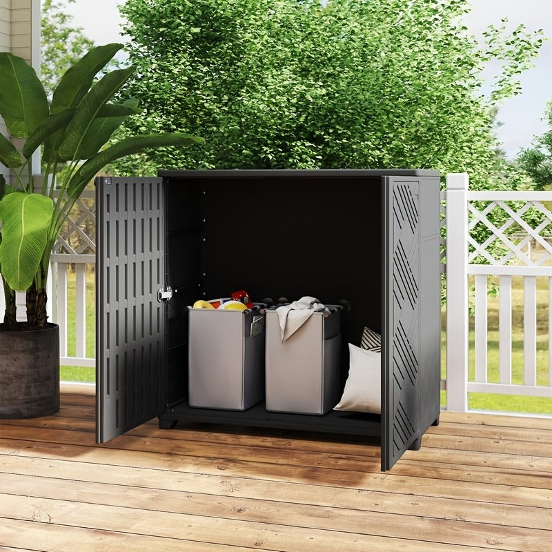Outdoor Storage Cabinet with Doors & Metal Shelves, for Garden, Patio and Yard Use, with the Listed Configuration — image 6