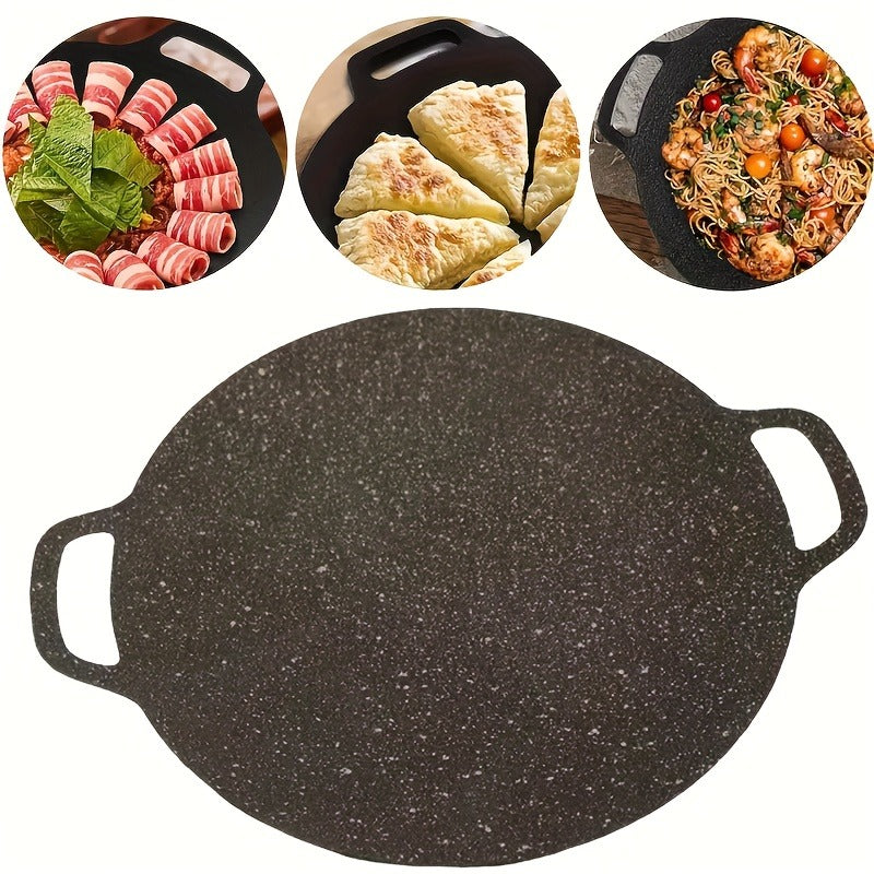 Korean BBQ Grill Pan Cast Iron 3-Piece Set, Non-Stick Portable Fry Pan for Indoor & Outdoor Use, Even Heat — image 5
