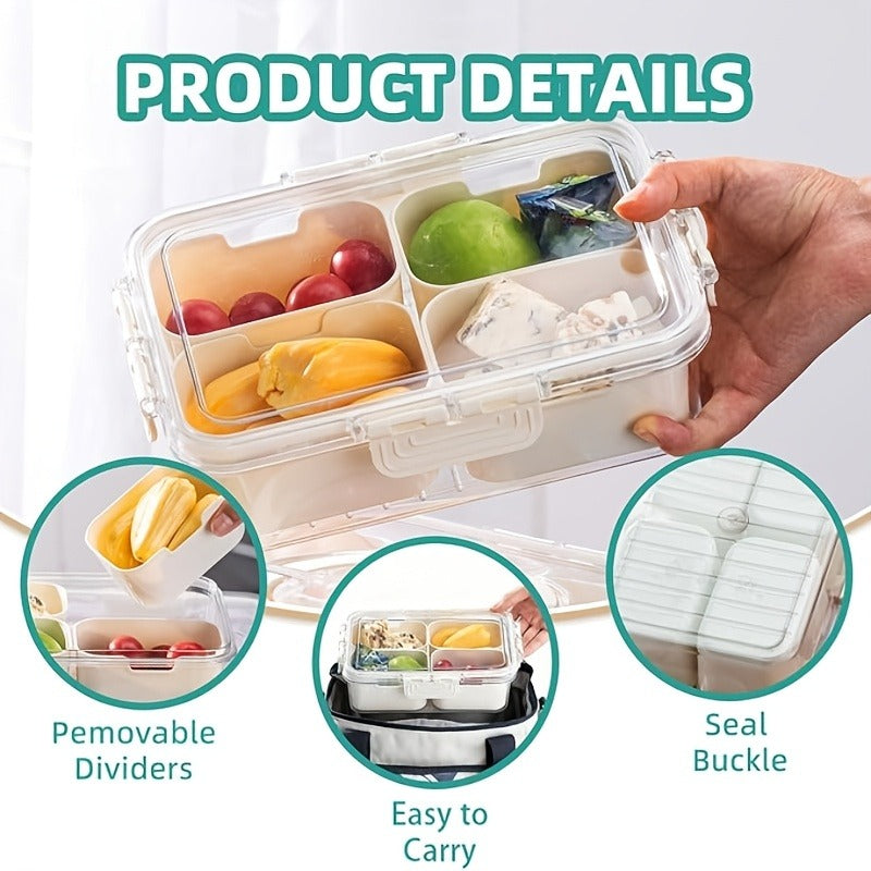 Storage Containers with Lids, Snack Tray Two-Pack with Four or Eight Removable Compartments and Snap Lids — image 7