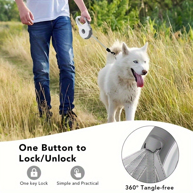 Retractable Dog Leash with 16-Foot Tape and Five Red, Black or Pink Light and No-Light Configurations — image 12