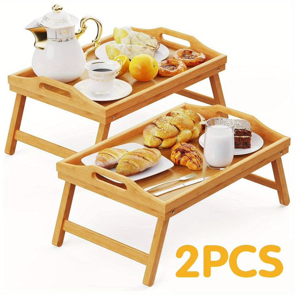 Bed Tray with Folding Legs Large 19.5x12 Inch Lap Desk for Breakfast Sofa Laptop Reading Drawing Snack Tray Eco Friendly Fold
