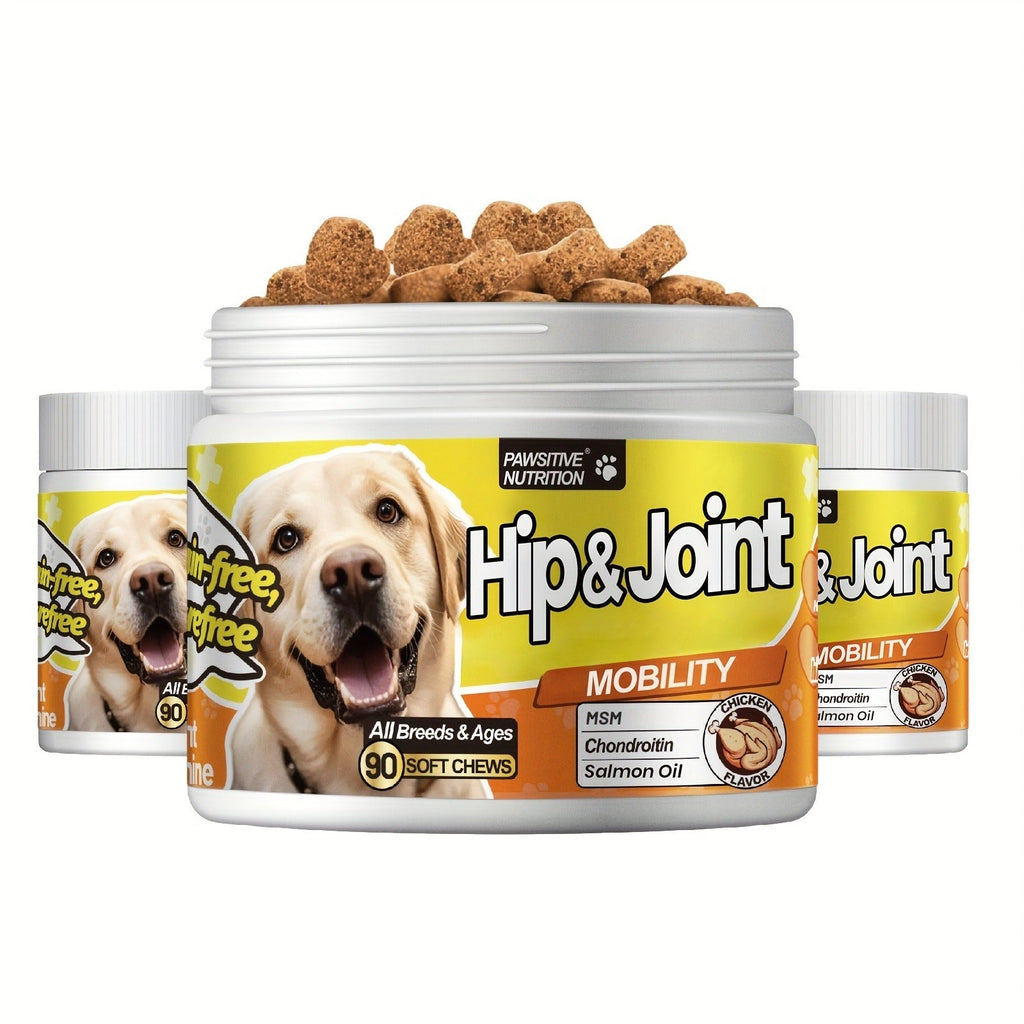 Dog Hip and Joint Soft Chews with Glucosamine, Chondroitin, MSM and Salmon Oil, 90 Count per Bottle — image 12