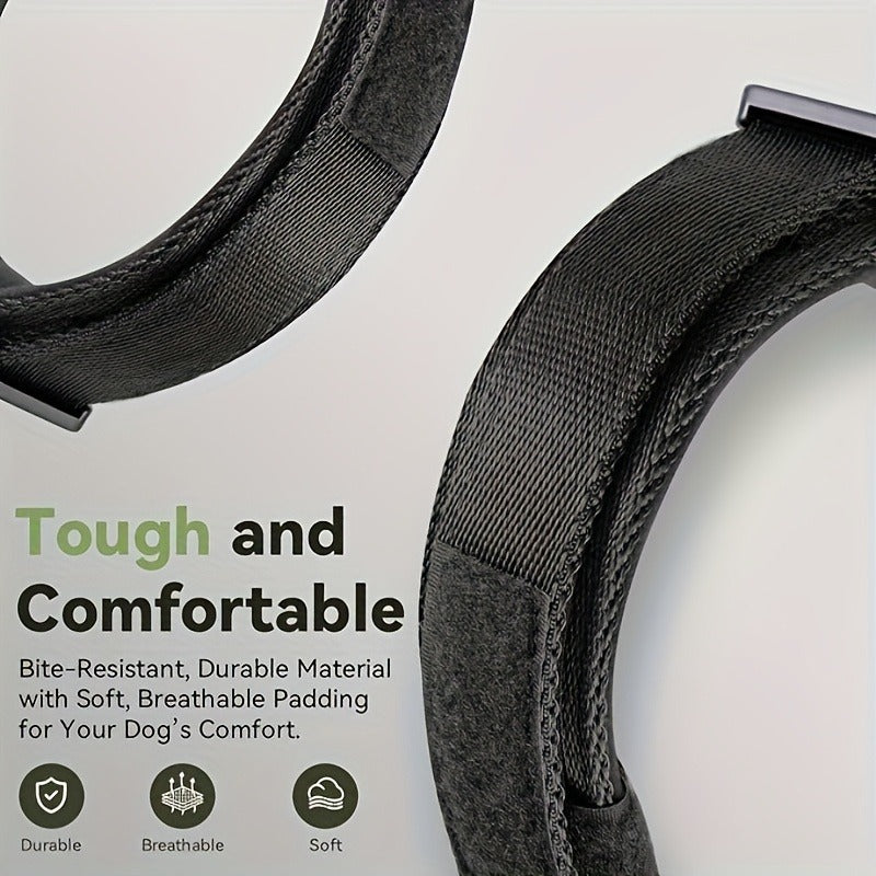 Tactical Dog Collar with Handle and Round Tracker Holder Case in Nine Colors and Sizes M to XL — image 15