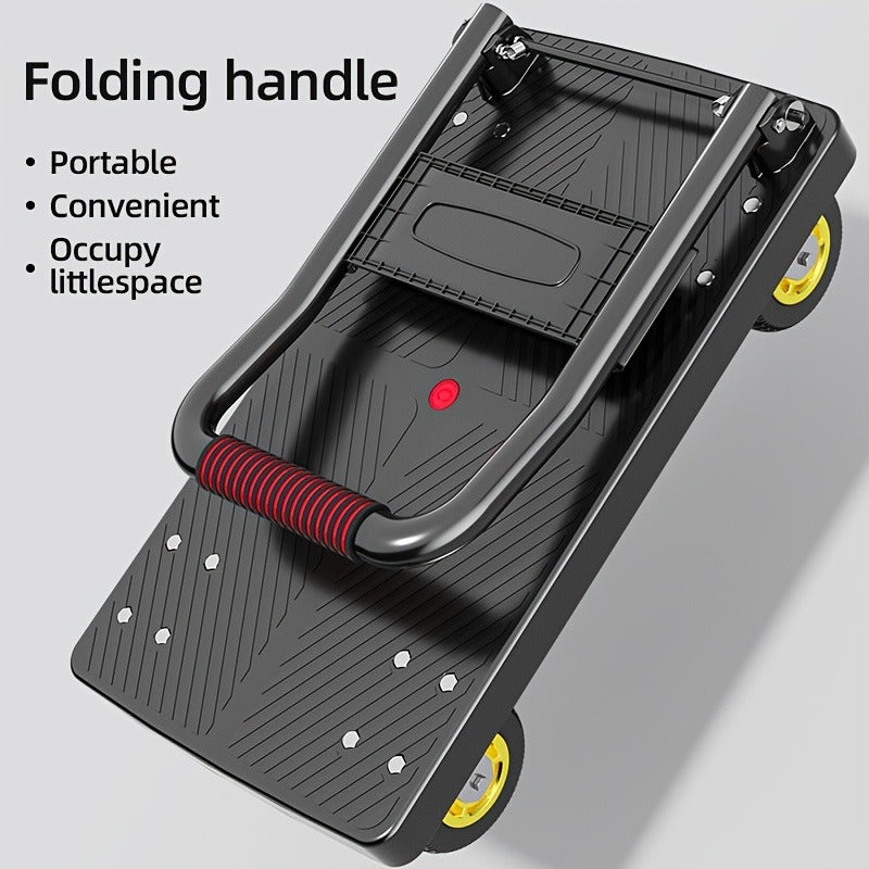 Four-Wheel Platform Dolly Cart with Folding Handle, Two Platform Sizes and 660 or 800 lb Load Labels — image 6
