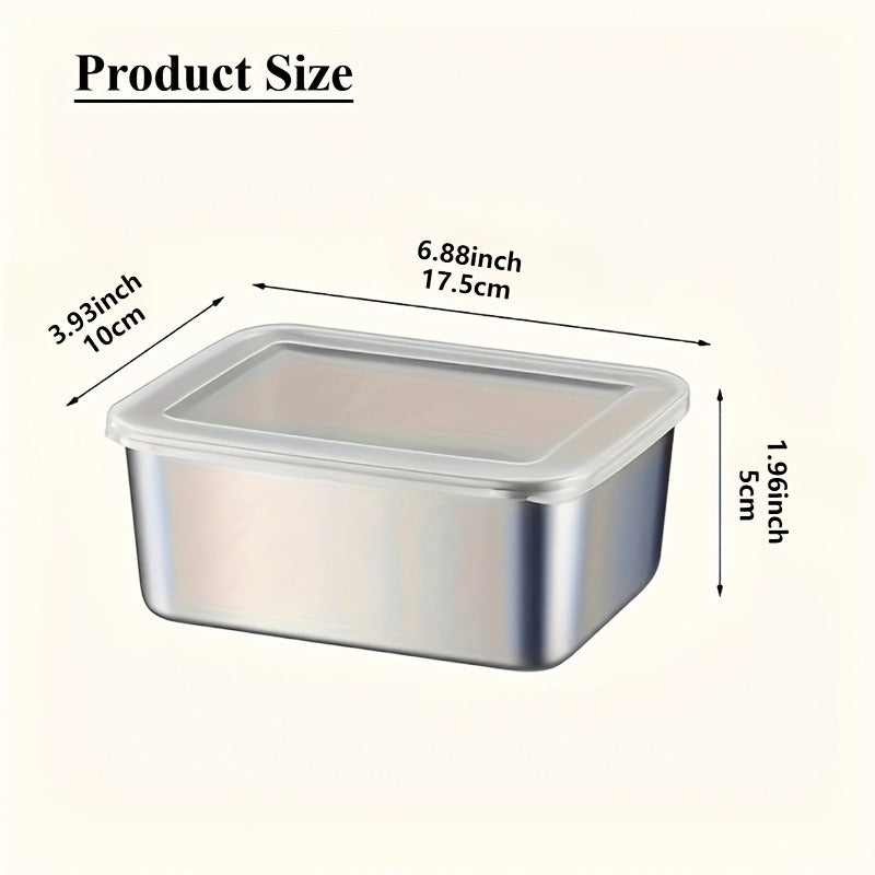 Food Storage Containers with Lids, Six-Piece Stainless Steel Square Set with Fitted Lids and Nested Storage Design — image 5