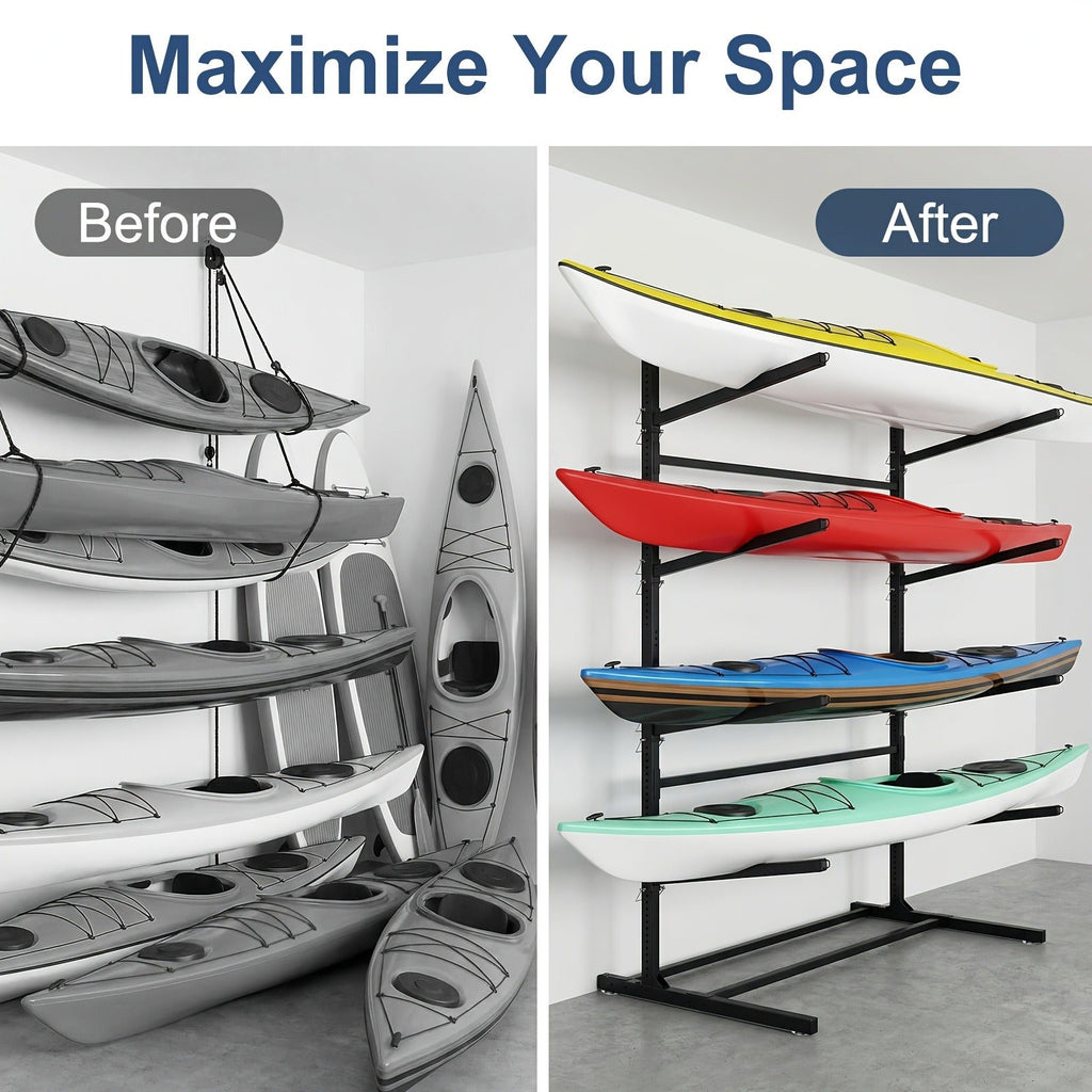 Kayak Storage Rack, Adjustable Stand for SUP, Canoe & Paddle Board, Wall, Dock & Freestanding, 400 lbs Capacity — image 6