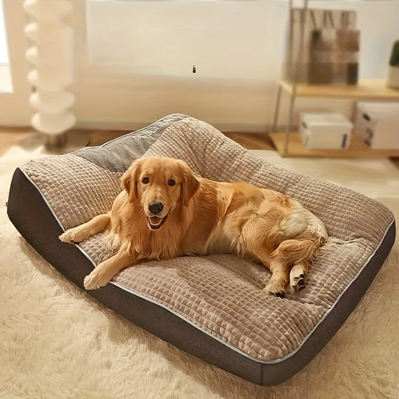 Gray Rectangular Dog Bed with Thick Polyester Fiber Cushion, Four Size Options and Included Grooming Tool — image 12