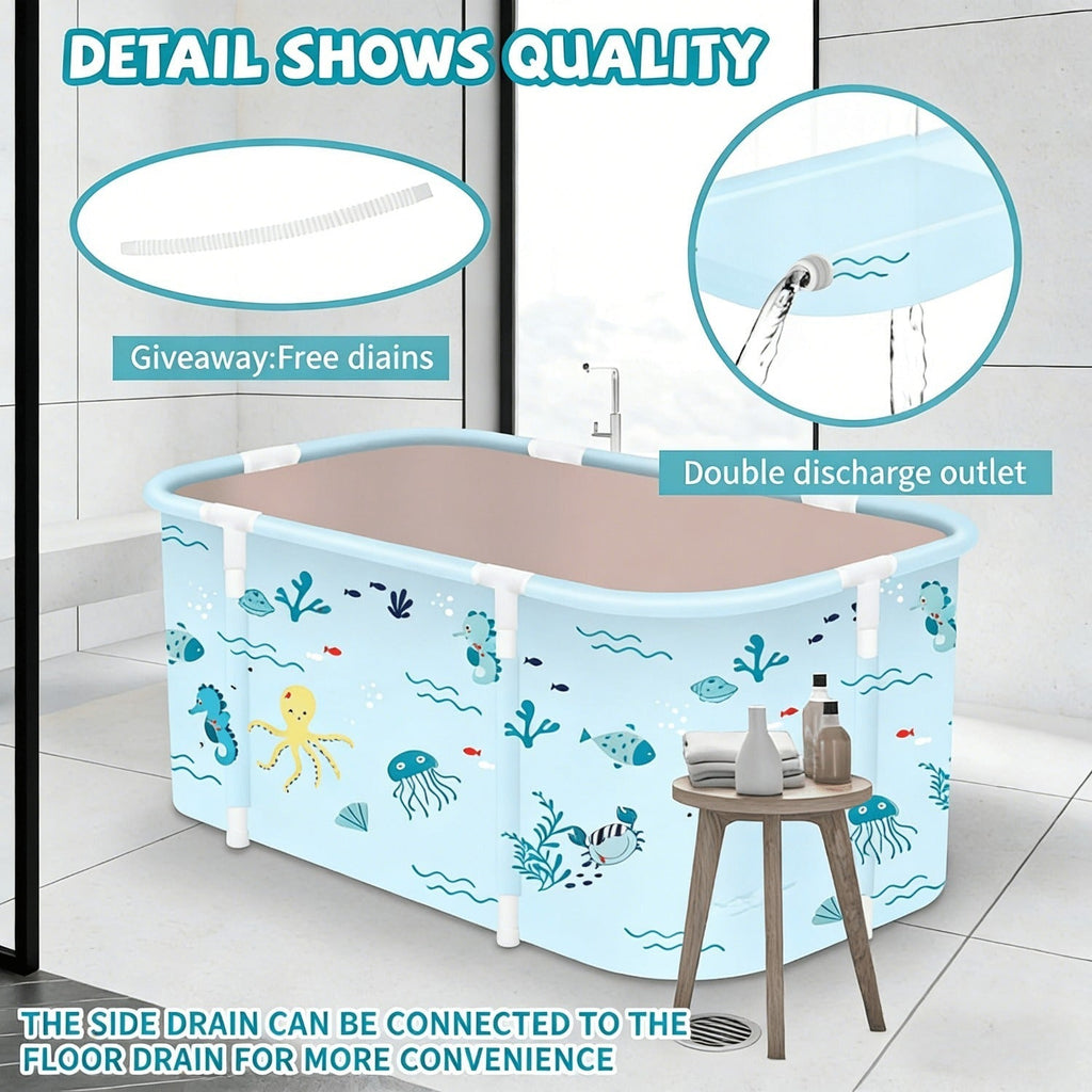 Soaking Tub Foldable Portable for Adults 47.2"x19.7"x21.7", Freestanding Hot Bath & Ice Bath Spa Tub — image 5