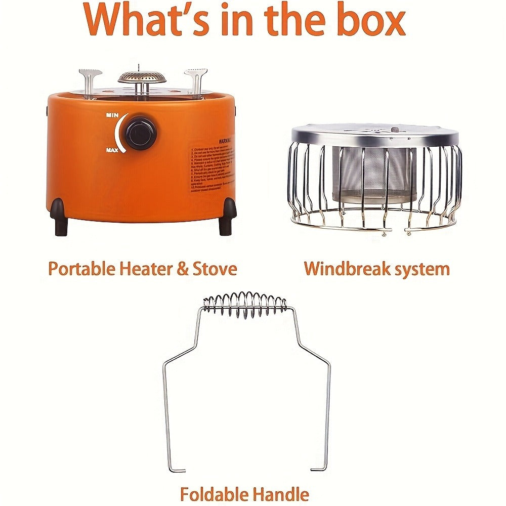 Camping Gas Stove Heater 9000 BTU 2-in-1 Portable Propane Indoor Outdoor Stove with Adjustable Flame — image 7