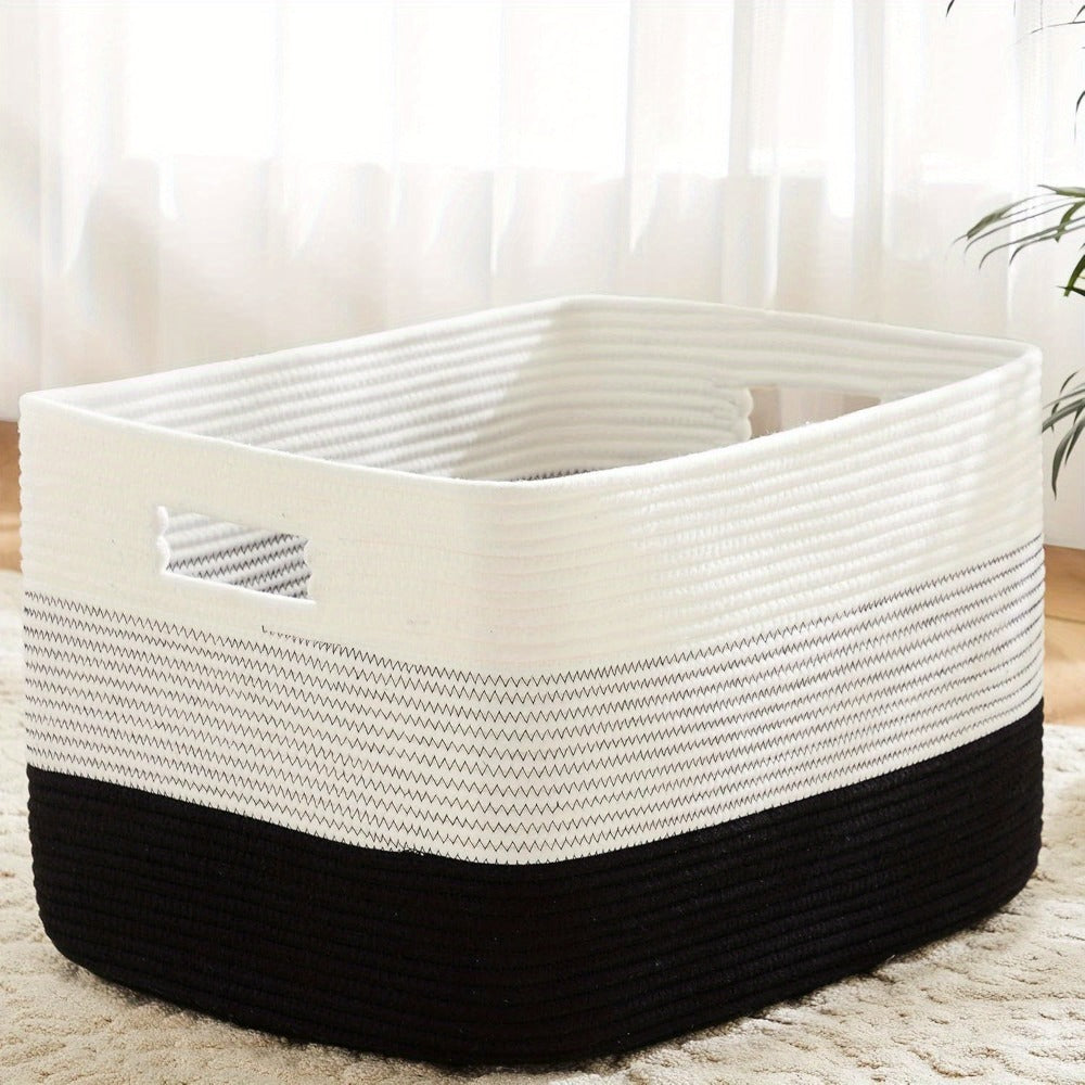 Storage Bag, Open-Top Woven Organizer in 30L, 65L or 100L with Handles and Black, Pink, Gray or Blue Options — image 8
