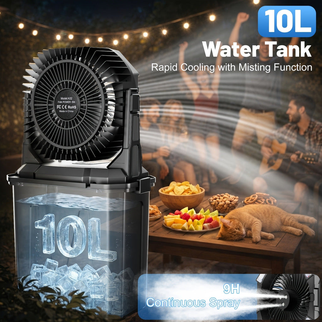 Misting Fan Portable Outdoor with Water Tank 20000mAh Rechargeable Battery Camping Cooling Spray Fan — image 5