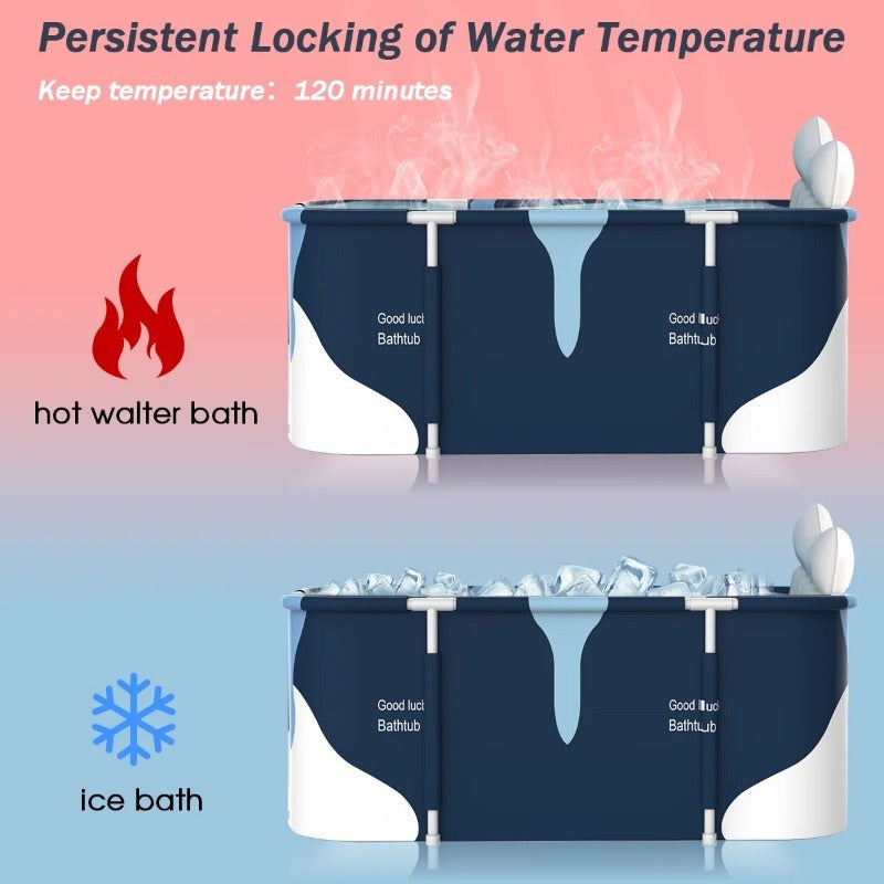 Foldable Bathtub for Adults Portable Inflatable Spa Tub with Massage Jets Indoor Outdoor Ice Bath Cold Plunge for Home or Sal