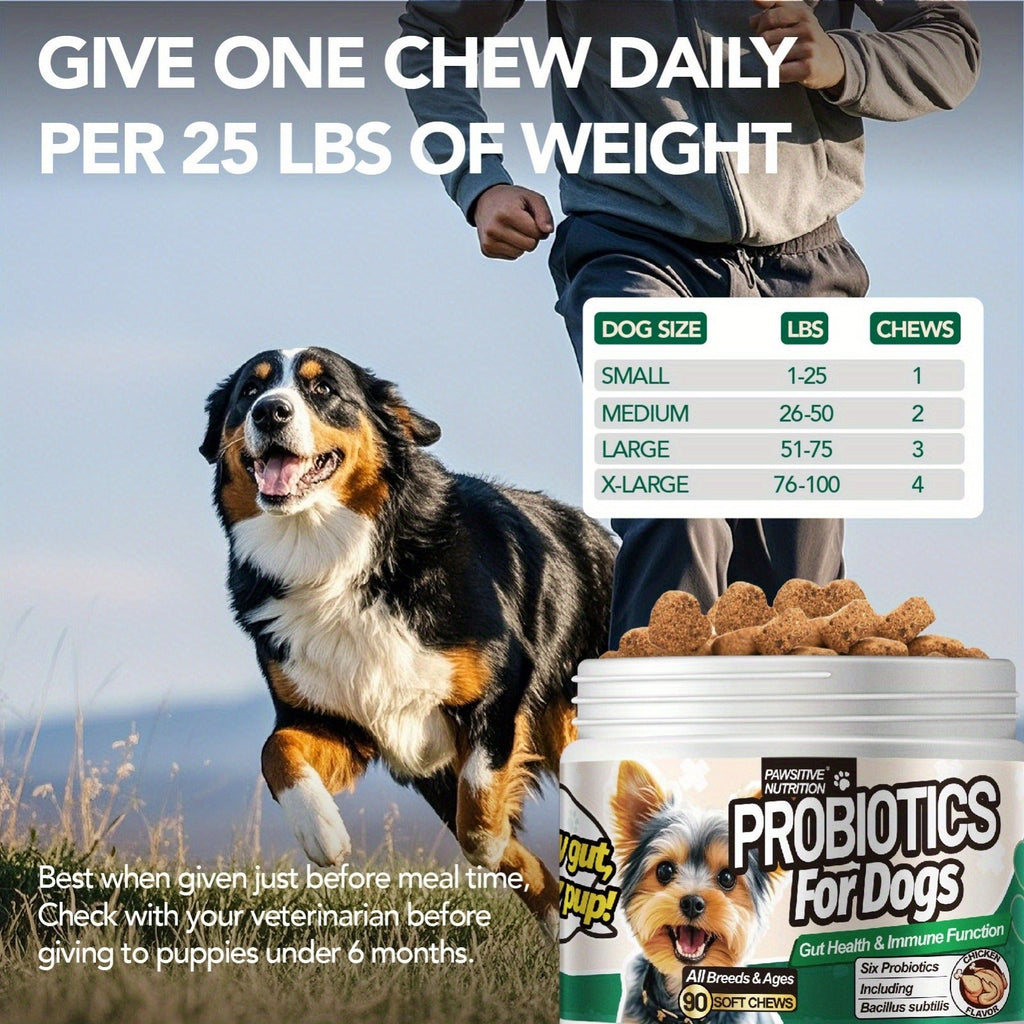 Dog Probiotic Soft Chews, Chicken Flavor, 90-Count Bottle with One- or Three-Bottle Checkout Options — image 7