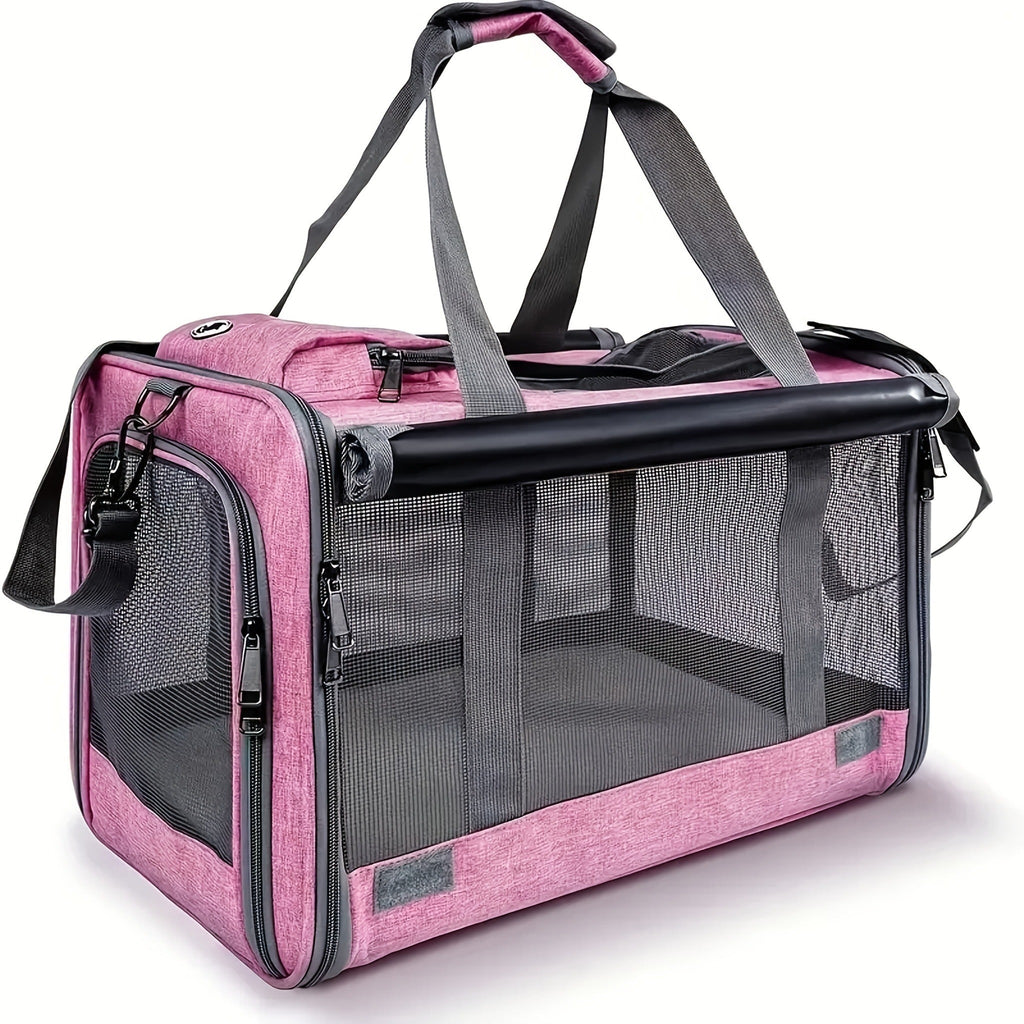 Soft-Sided Mesh-Panel Pet Carrier with Privacy Cover and Nine Color or Accessory Bundle Options — image 14